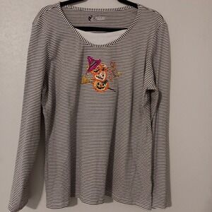 Holiday Editions Women's Long Sleeve Top Sz. XL Black/White Stripes ...